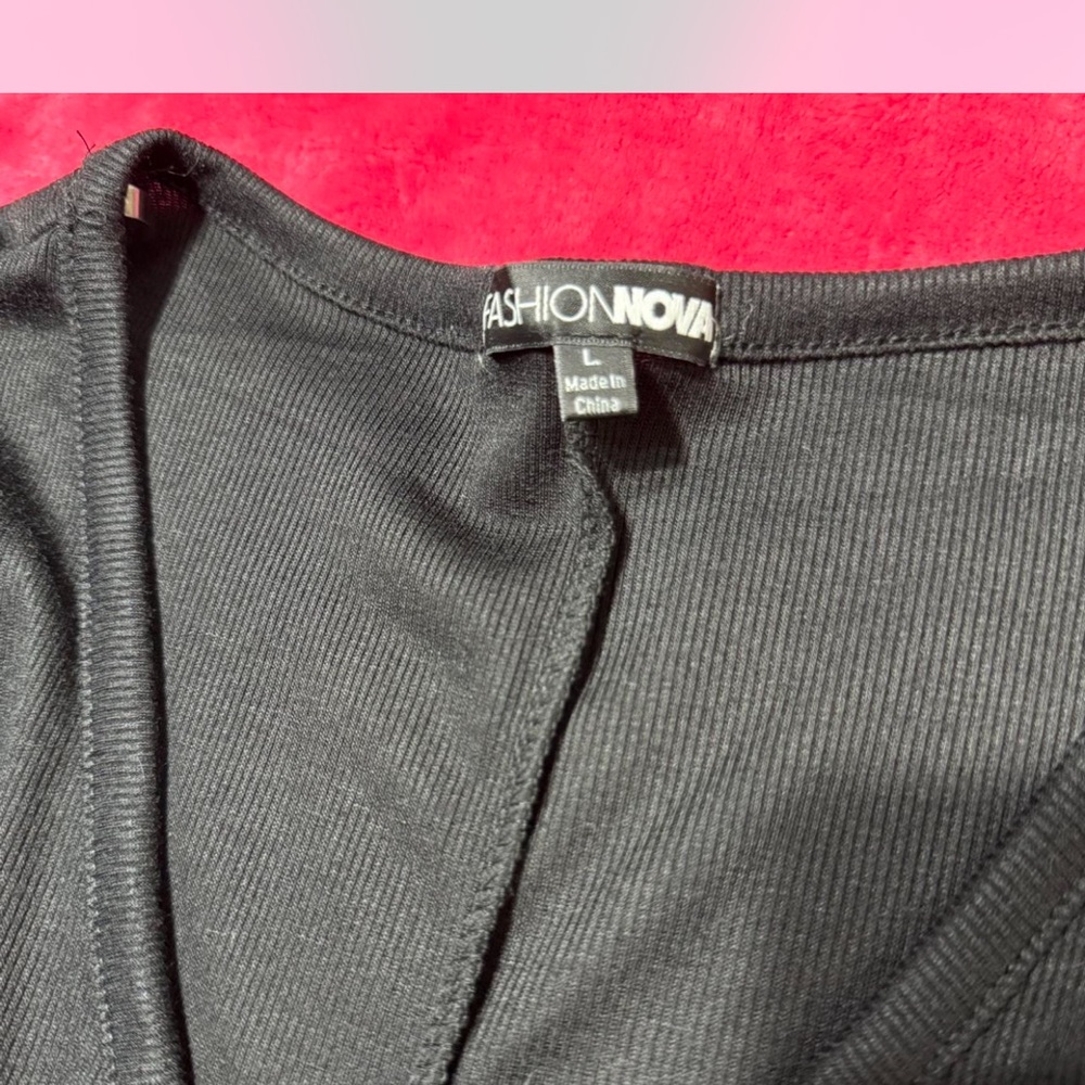 Fashion Nova Black Ribbed Top